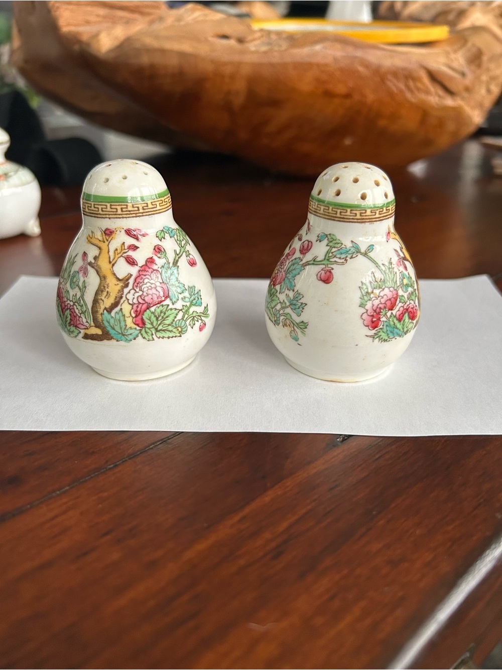 Vintage, Foley Art Porcelain Floral Salt and Pepper Shakers - Pair